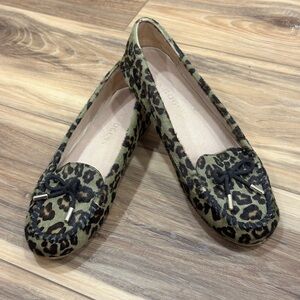 Jack Rogers Women's Millie Bow Calf Hair Moccasin Flats Sz 7